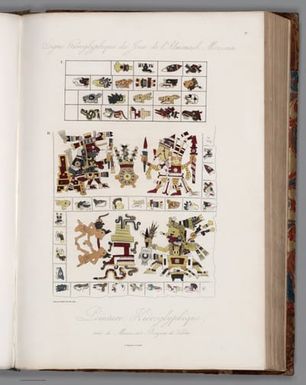 XXVII. Peinture hieroglyphique tiree du manuscrit borgien de Veletri, et signes des jours de l'almanach mexicain, 212.