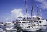 French Polynesia, boats docked in Papeete harbor