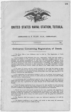 Ordinance Concerning Registration of Deeds, Order No.4, The Registration of Deeds Ordinance,1901.