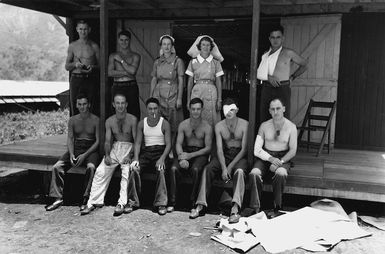 Wounded men of the 2nd New Zealand Expeditionary Force (in the Pacific) at the 4th New Zealand General Hospital in New Caledonia