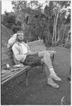 Edwin Cook with Marilyn, a pet cockatoo