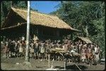 Crowd of people, probably on Keesing's arrival