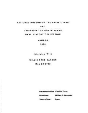 Oral History Interview with Willie Sander, May 22, 2002