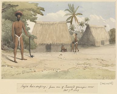 'Feejee hair-dressing; from one Tanoa's younger sons, Octr 7th 1849' [Fiji]