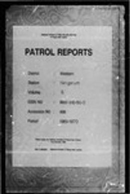 Patrol Reports. Western District, Ningerum, 1969 - 1970