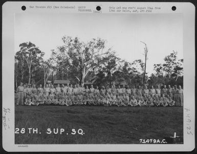 The 28Th Supply Squadron, Of The 13Th Air Depot Group Based On New Caledonia, Poses For The Photographer. (U.S. Air Force Number 71479AC)