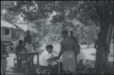 Frank Weston Seboda (Malaria Control Assistant) taking blood films (1) : Nissan Island, Papua New Guinea, 1960 / Terence and Margaret Spencer