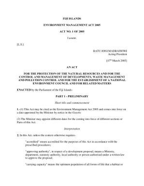 Environment Management Act 2005