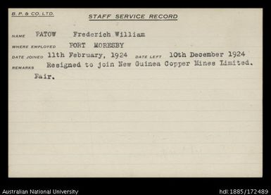 Patow, Frederich William