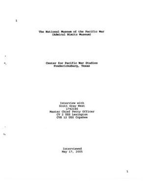 Oral History Interview with Scott West, May 17, 2005