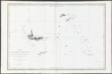 Voyage de la corvette l'Astrolabe : exécuté par ordre du roi, pendant les annees 1826, 1827, 1828, 1829, sous le commandement de M. J. Dumont D'Urville, capitaine de vaisseau.: Carte de l'Archipel des Iles Viti