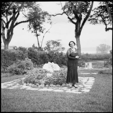 Sarah Chinnery in her garden, Malaguna Road, Rabaul, New Guinea, ca. 1936, 2