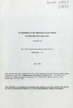 An assessment of the importance of the forests of South-East Viti Levu, Fiji