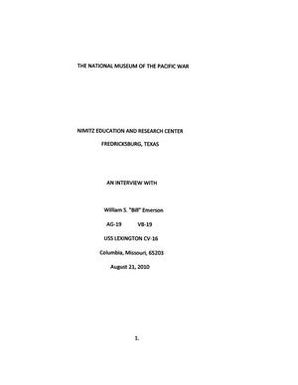 Oral History Interview with William S. Emerson, August 21, 2010