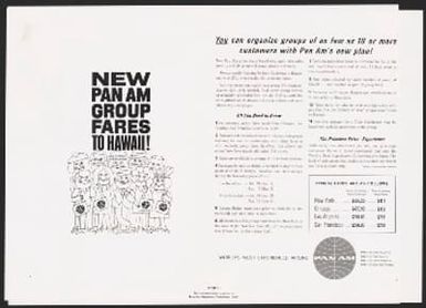 NEW PAN AM GROUP FARES TO HAWAII!