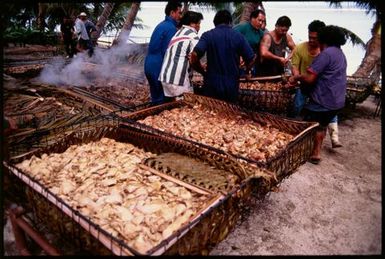 Preparation of a banquet, Rarotonga