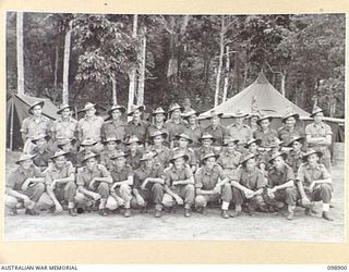 FAURO ISLAND, BOUGAINVILLE AREA. 1945-11-13. MEMBERS OF 10 PLATOON, B COMPANY, 7 INFANTRY BATTALION. (FOR IDENTIFICATION OF 32 NAMED PERSONNEL REFER TO PROVISIONAL CAPTION OR NAME INDEX.)