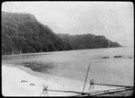 Canoe and shore landscape