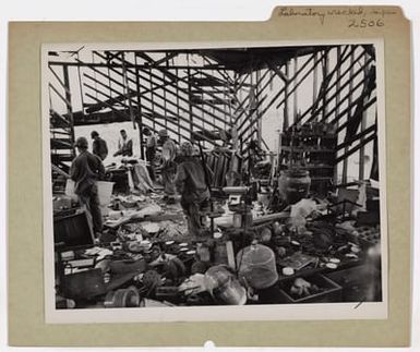 Laboratory on Saipan Wrecked by Navy Guns