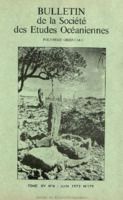 Bulletin de la Société des Études Océaniennes numéro 179