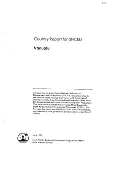 Country report for UNCED : Vanuatu