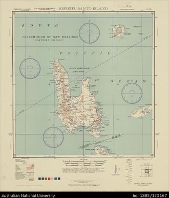 Vanuatu, Espiritu Santo Island, Series: AMS X401, Sheet SD 58-6, 1944, 1:500 000