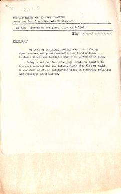 SE322 Systems of religion, value and belief, tutorial 2, notes