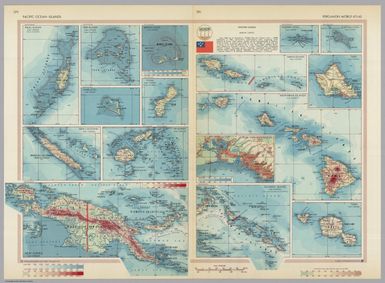 Pacific Ocean - Islands. Pergamon World Atlas. Pergamon Press, Ltd. & P.W.N. Poland 1967. Sluzba Topograficzna W.P.