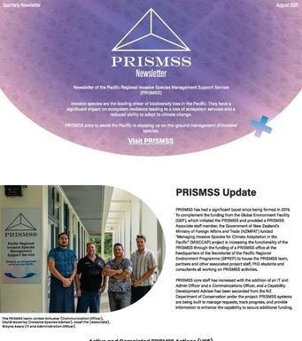 Pacific Regional Invasive Species Management Support Service (PRISMSS) Newsletter - August 2021