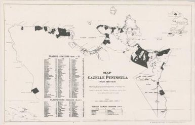 [Papua New Guinea thematic map series 1943-1944]: Map of Gazelle Penninsula, New Britain, shewing expropriated properties, 1st group