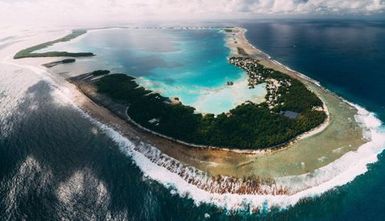 Aerial shot of Atafu, Tokelau