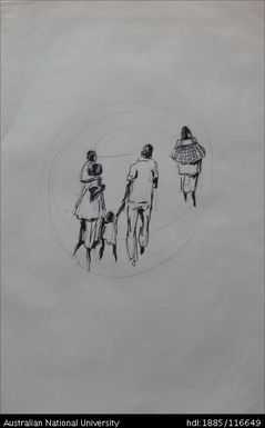 untitled [family group walking along ]