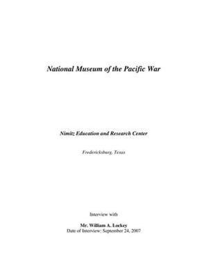 Oral History Interview with William Lockey, September 24, 2007