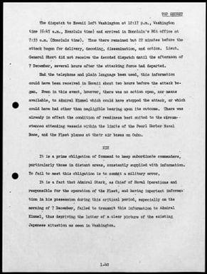 Kimmel, Husband E., Reports: Navy Court of Inquiry, Pearl Harbor Report, August 29, 1945