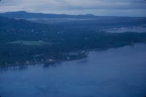 [Aerial view of mountains and coastline in American Samoa]