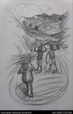 untitled [children carrying wood]