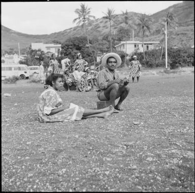 Man scoring for the cricket game, New Caledonia, 1967 / Michael Terry