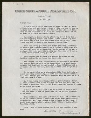 [Letter from Catherine Davis to Joe Davis - July 21, 1944]