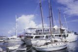 French Polynesia, boats docked in Papeete harbor