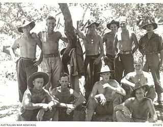 FINISTERRE RANGES, NEW GUINEA. 1944-03-15. MEN OF NO. 2 PLATOON, 2/4TH FIELD COMPANY WHO ARE WORKING IN THE GRAVEL PITS NEAR THE EVAPIA RIVER