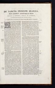 Acta sanctae principis Ioannae, Ordinis Praedicatorum in monasterio Averiensi, filiae Alfonsi V Lusitanae regis