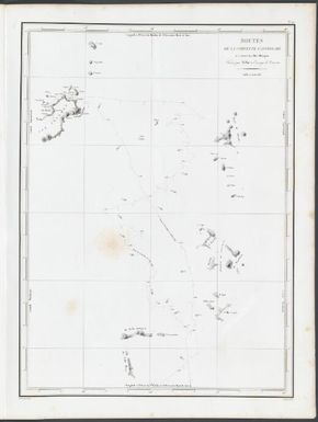 Voyage de la corvette l'Astrolabe : exécuté par ordre du roi, pendant les annees 1826, 1827, 1828, 1829, sous le commandement de M. J. Dumont D'Urville, capitaine de vaisseau.: Routes de la corvette l'Astrolabe au travers des Iles Moluques