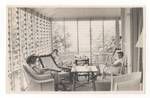 Evelyn Murray, far right, and two women sitting in verandah, Government House, Port Moresby, c1950