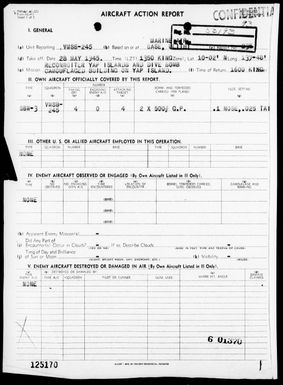 VMSB-245 - ACA reps nos 235-236 - Reconnaissance, bombing & strafing targets in the Yap Area, Carolines on 5/28 & 29/1945