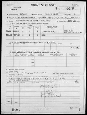 VMF-122 - ACA Reps Nos 51-52 - Bombing & Strafing Targets on Babelthuap Is, Palau Is on 12/30/44