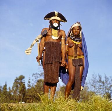 West Highlander man Pup with his wife Kamen, Papua New Guinea, approximately 1968 / Robin Smith