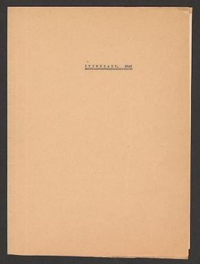 Miscellaneous : table on specimen distribution, itinerary, miscellaneous correspondence and documents, 1946