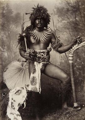 Mountaineer in war costume, Fiji