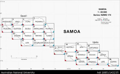 Samoa INDEX, 1:20 000, NZMS 174, 1963-1971
