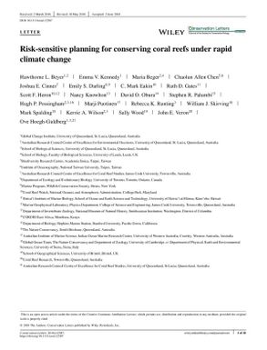 Risk-sensitive planning for conserving coral reefs under rapid climate change.